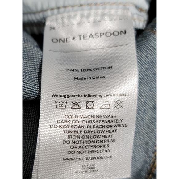 Free People x One Teaspoon Parachute Denim Jeans  Pull-On Light Wash Plus Sz XXL - Picture 12 of 16